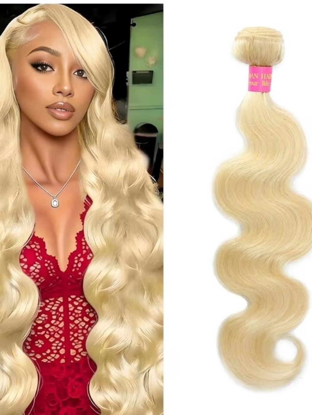 613 Blonde Bundle 100% Unprocessed 14A Grade Brazilian Virgin Human Hair 14"